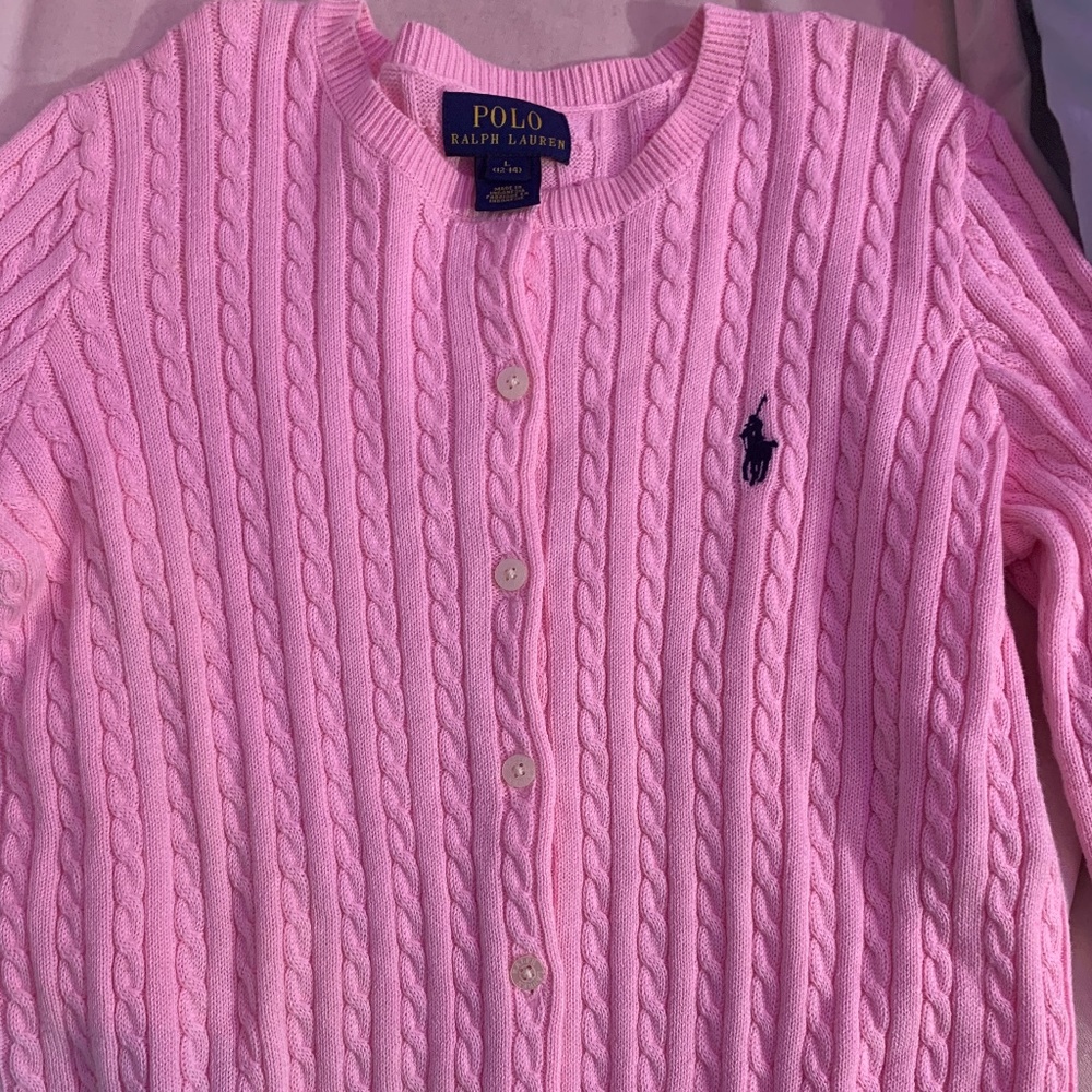 Polo Ralph Lauren pink cardigan for girl size 12-14
